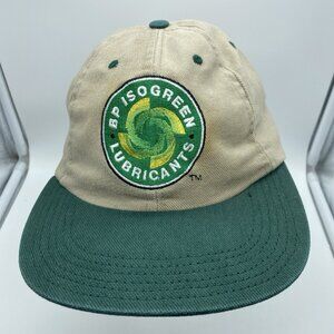 BP ISO Green Lubricants Tan Green Baseball Hat Cap Adjustable Strap-back